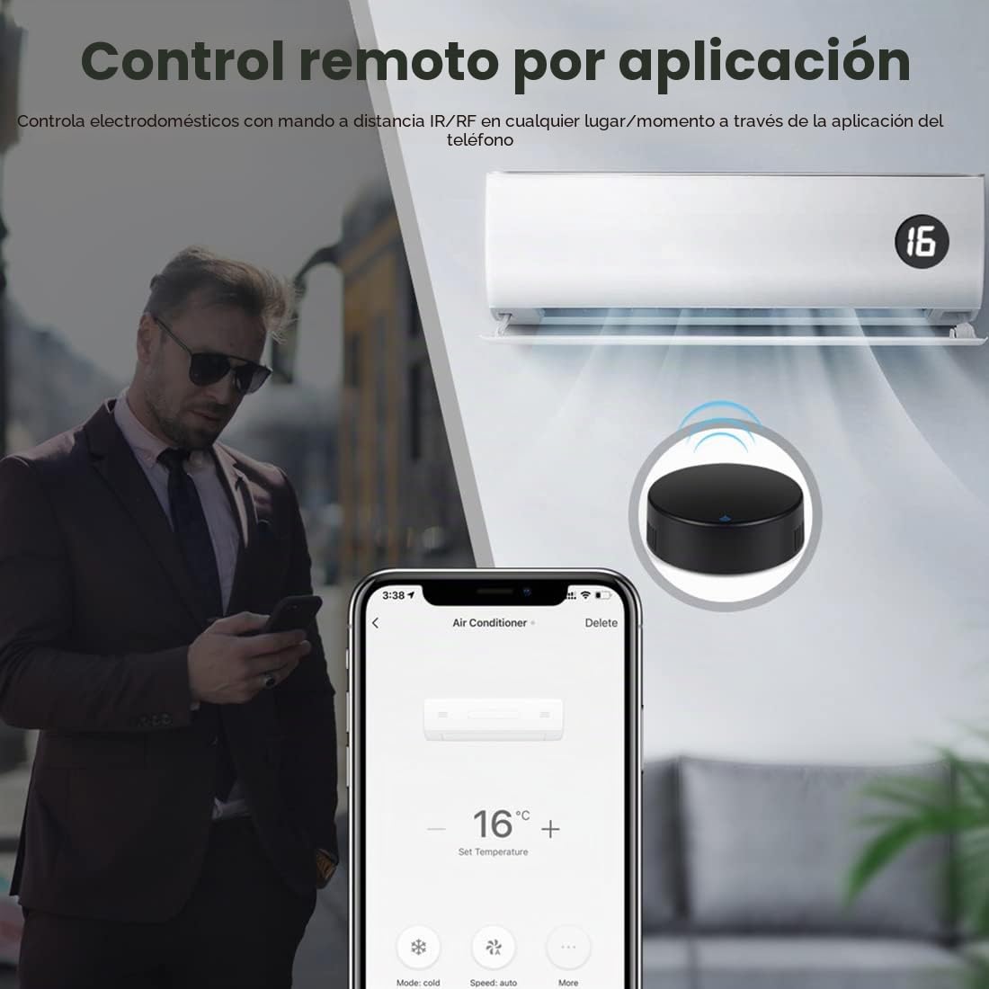 Tuya Smart RF IR Control Remoto WiFi Smart Home Controlador Infrarrojo para Aire Acondicionado TV Soporte de TV Alexa, Home
