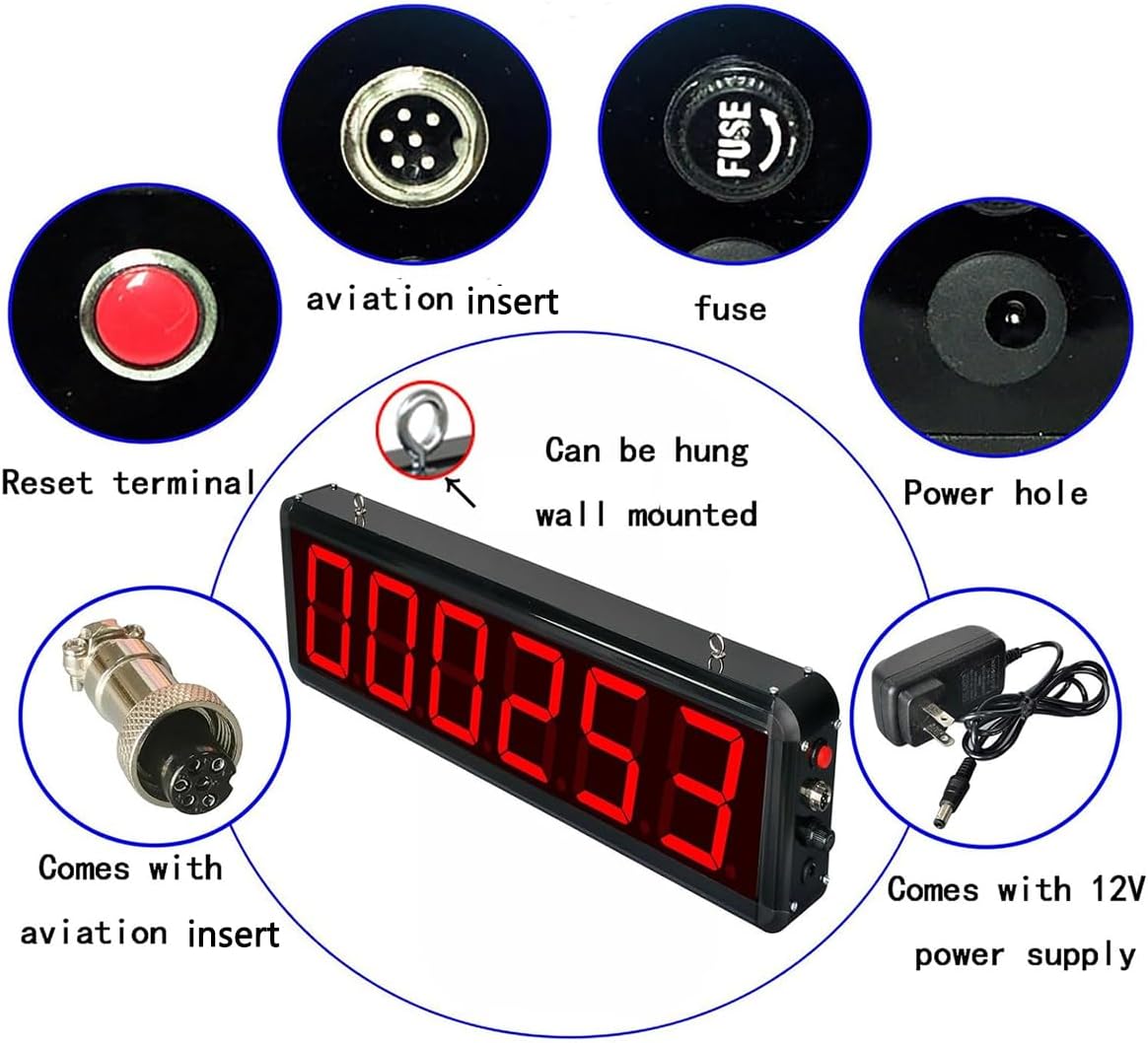 LED Digital Counter, Digits Display Counter with Sensor, Sensing Distance 10-30CM, Counting Up to 9999, Power Off Memory Function, for Production Lines, Parts, Factory Parking Lot Counting
