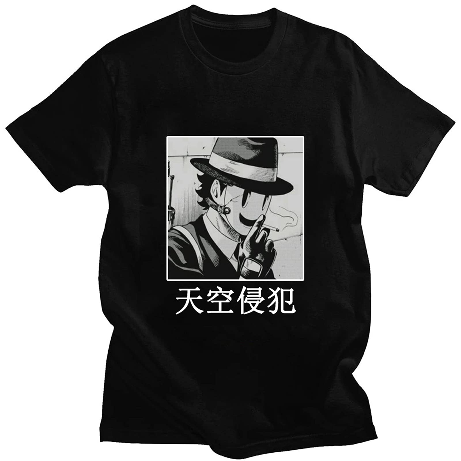Keephen Men's Black High-Rise Invasion T-Shirt Sniper Ka T-Shirt Casual Short Sleeve T-Shirt Tenkuu Shinpan Cosplay Basic T-Shirt For Wo