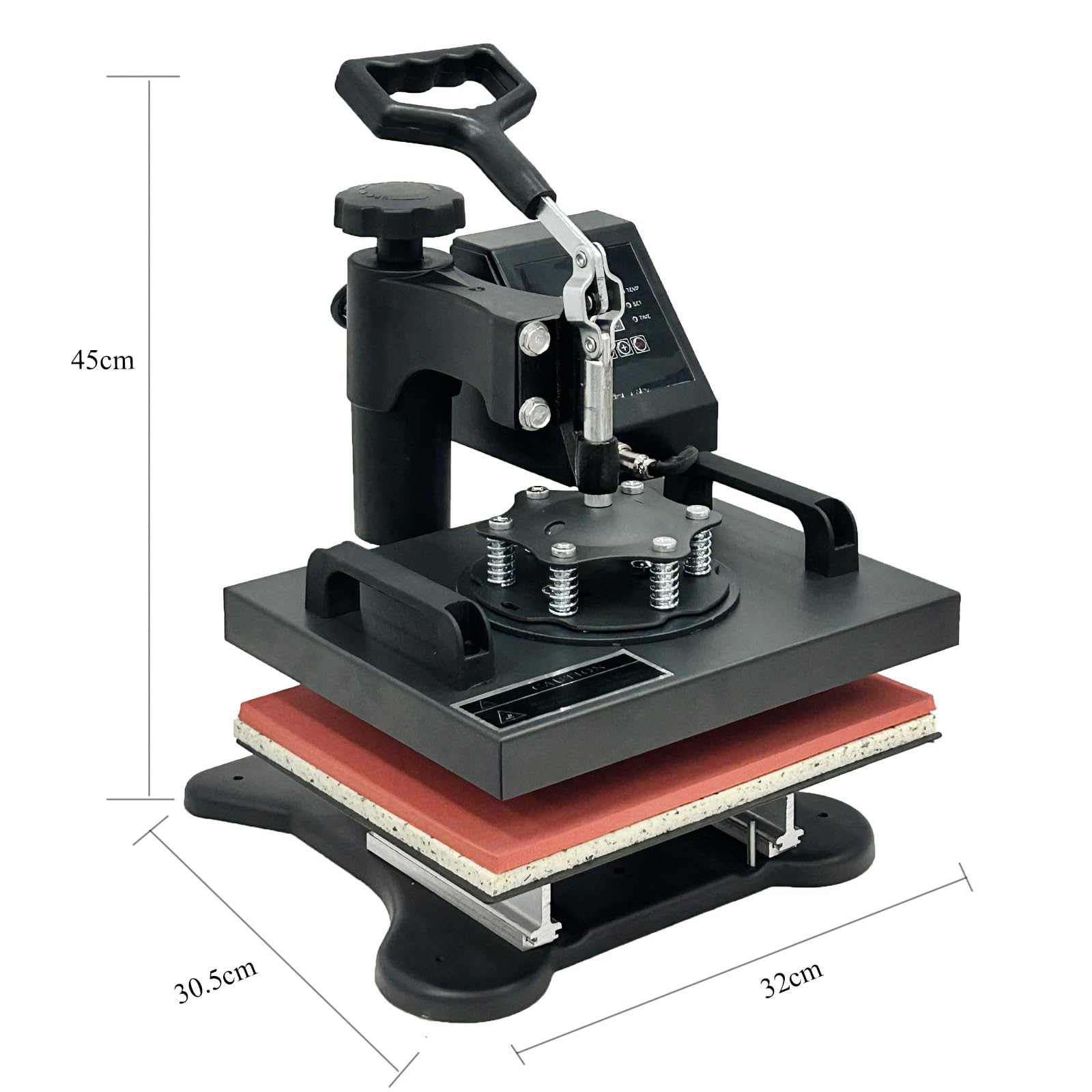 Transferpresse 25x30CM Hitzepresse Heißpresse Heat Press Machine Tassenpresse Textilpresse Mulitifunktional Sublimation Wärmepresse Maschine 360 Grad für T-Shirts