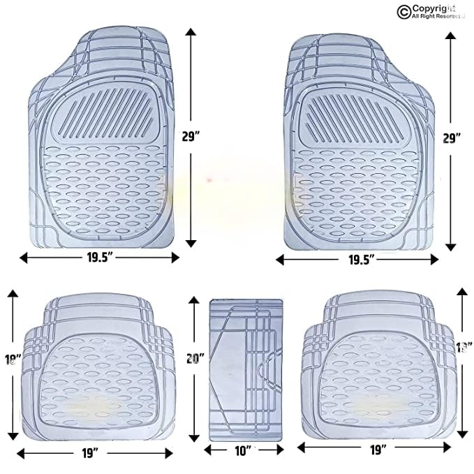 Image of 6225 FelxTough All Season Rubber Floor Car Mat for Car SUV, Universal Self Cut to Perfectly Fit (Clear)