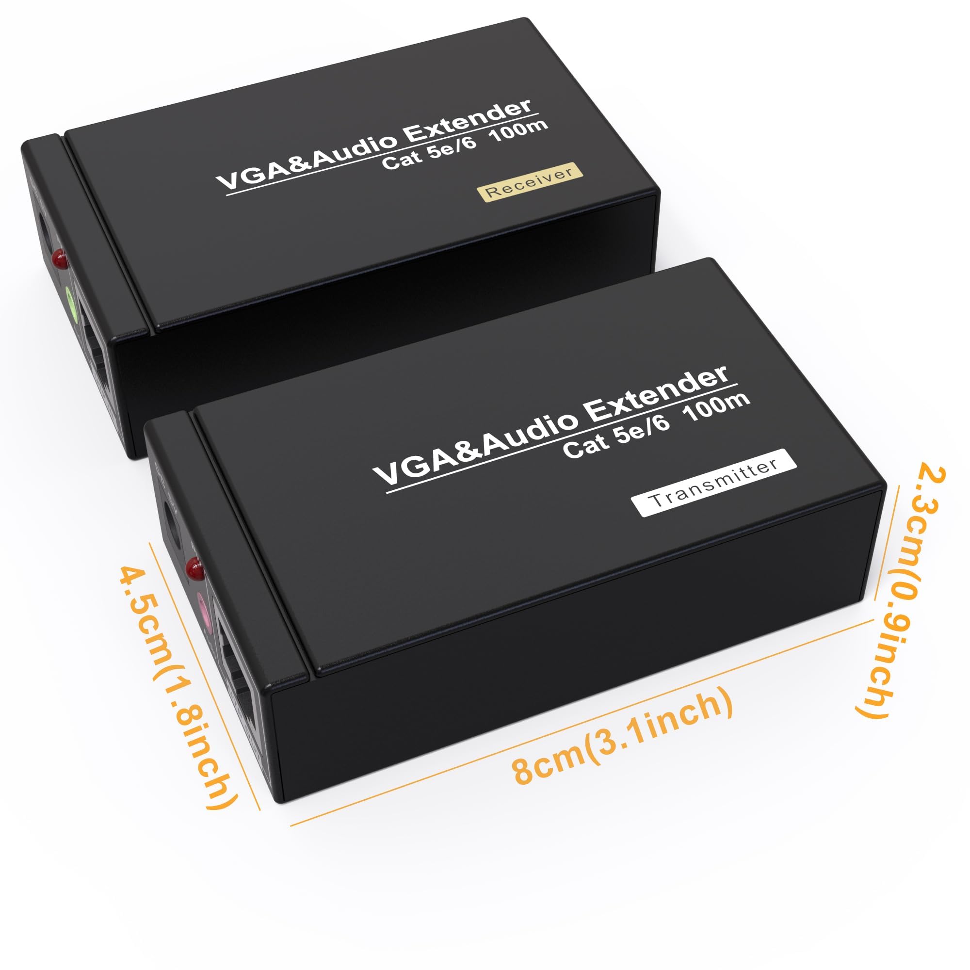 Jaremite Rallonge VGA vers câble Ethernet Cat5e/Cat6, 328ft / 100 m
