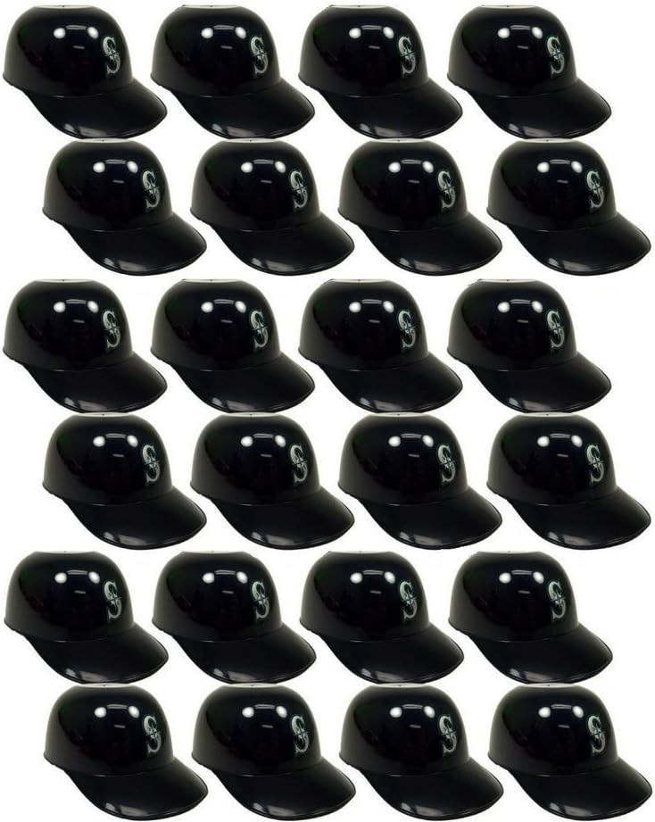 MLB Mini Batting Helmet Ice Cream Sundae/Snack Bowls, Mariners - 24 Pack