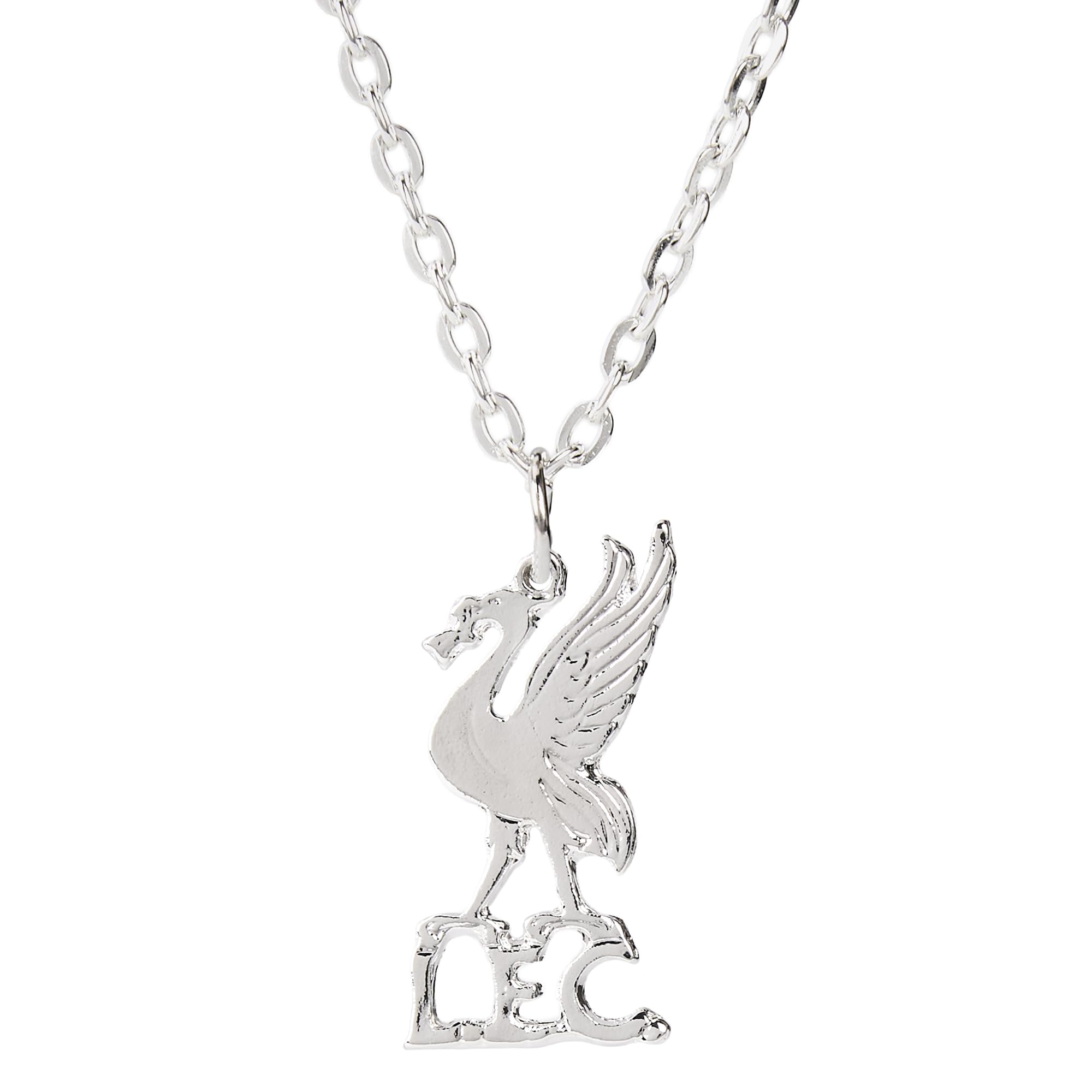 Officially Licensed Liverpool FC Liverbird Pendant Necklace, Silver Plated Chain, Men's Licensed Gift