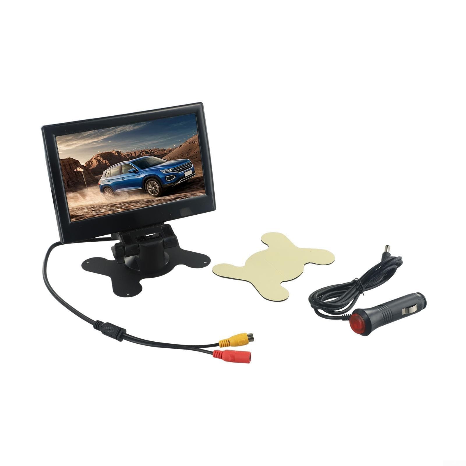 Kit moniteur de recul LCD couleur TFT 7" avec double entrée AV pour caméra de recul, télécommande infrarouge, compatibilité 12 V/24 V, affichage d'aide au stationnement