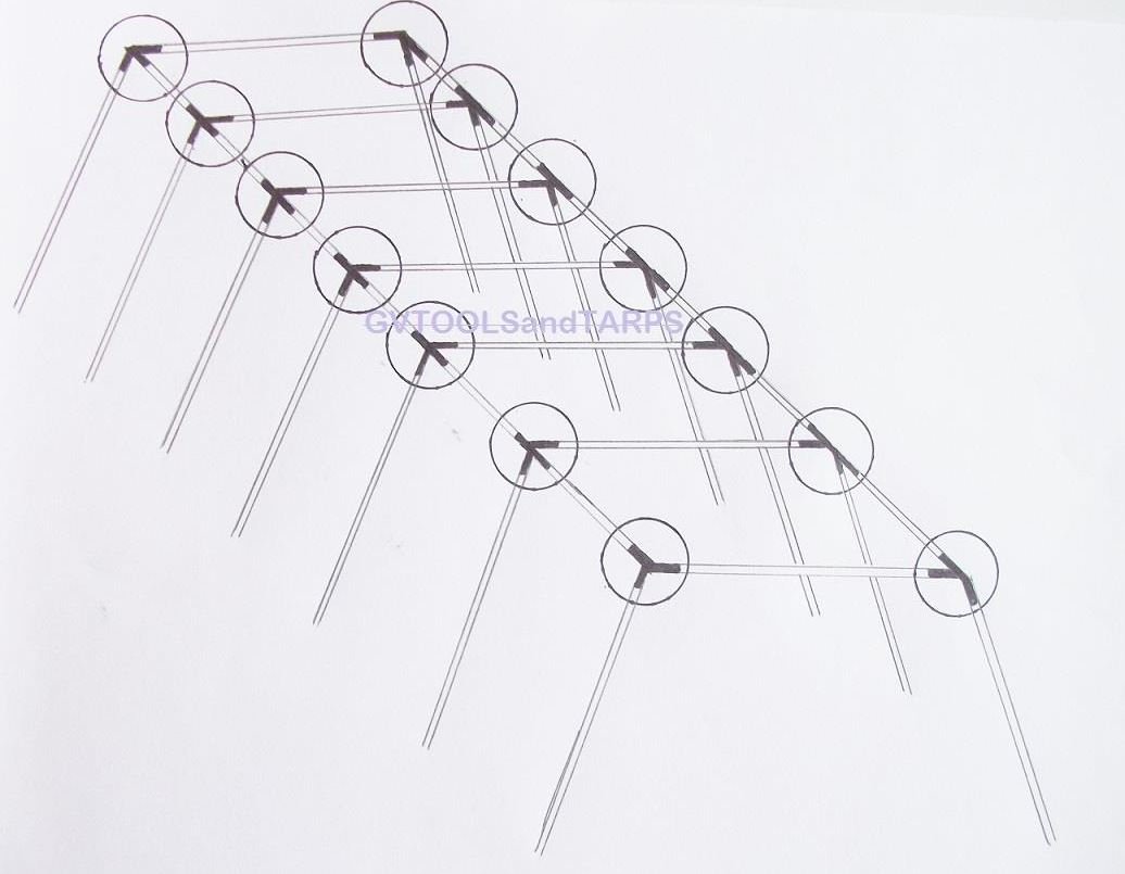 Golden Valley Tools & Tarps 60’ Baseball Softball Slant Leg Trapezoid Batting Pitching Cage - 1