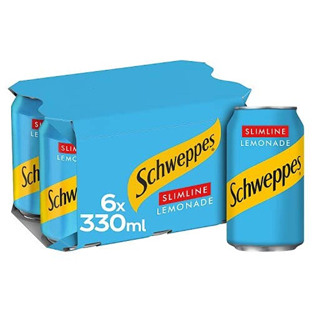 SCHWEPPES DIET Nation's Favourite Lemonade 6 x 330 ml – Carbonated Soft Drink with Lemon Flavour and Sweeteners