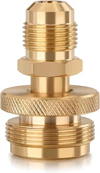 WADEO Portable 1LB Propane Tank Canister Regulator Adapter Connection to 3/8 Inch Female Flare Thread, Portable Camping Grill Stove Parts for Heaters, Burner, Cooker, Fire Pit Parts