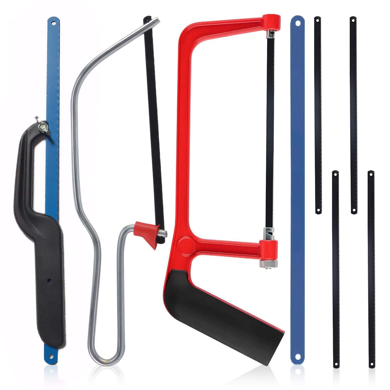 3 PCS Hacksaw for Metal Cutting Metal Saw, Hack Saw, 12-Inch, 6-Inch, Mini Hacksaw for Cutting Plastic Wood PVC Pipe Tile