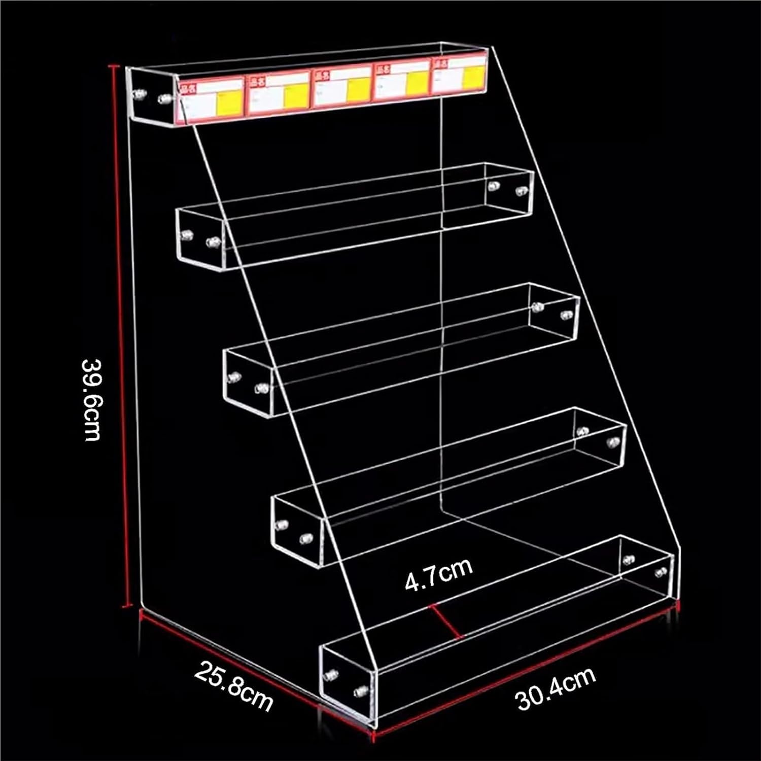 Cigarette Display Holder, Acrylic Stepped Design Countertop Cigarette Case Holder Supermarket Cigarette Shelf