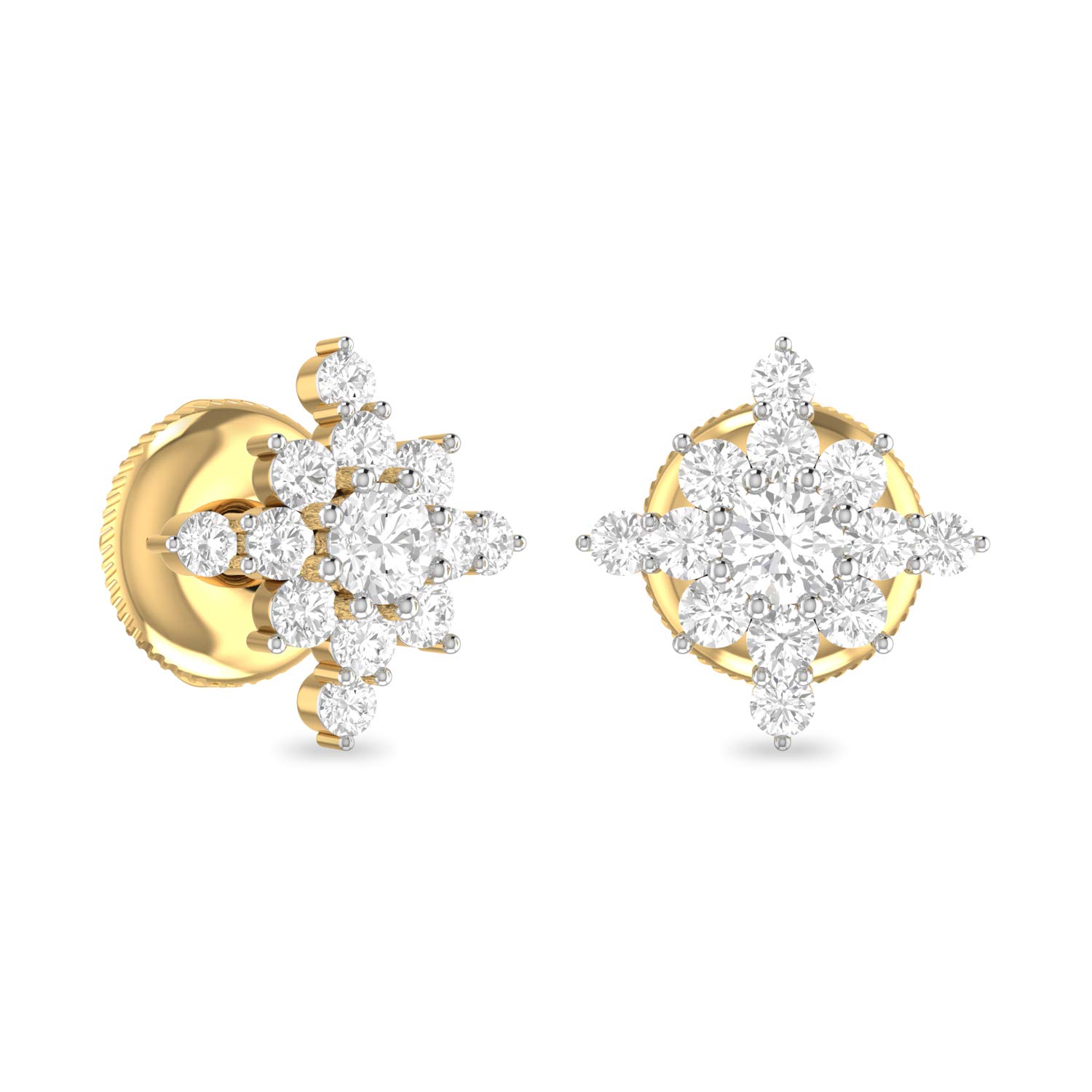 Aucent by PC Jeweller The Vamakshi 18KT Yellow Gold and Diamond Earrings-image-18