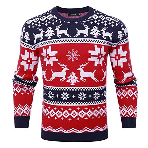 iClosam SuéTer De Hombre Y Mujer Unisex Navidad Cuello Redondo Esencial Navideño Pullover De Punto Jersey Sudaderas Sweater Invierno