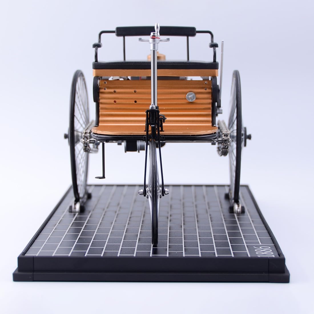 1886 Vintage Three-Wheel Automobile Model Kit, 430Pcs Metal Mechanical Car Engine Building Set, DIY 3D Assembly Architecture Display Gift for Adults