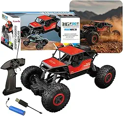 Carrinho Controle Remoto Monster Recarregavel Carro Brinquedo Infantil Infantil Off Road 4x4 Kizumba (Vermelho)