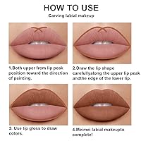 Vista 112 de AMY'S DIARY Juego de 2 delineadores de labios y lápiz labial, color verde oscuro, brillo de labios mate, lápiz labial líquido mate, 24 horas, lapiz