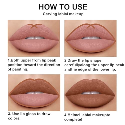 Miniatura 172 de AMY'S DIARY Juego de 2 delineadores de labios y lápiz labial color marrón palisandro mate, brillo de labios verde, lápiz labial líquido mate, 24