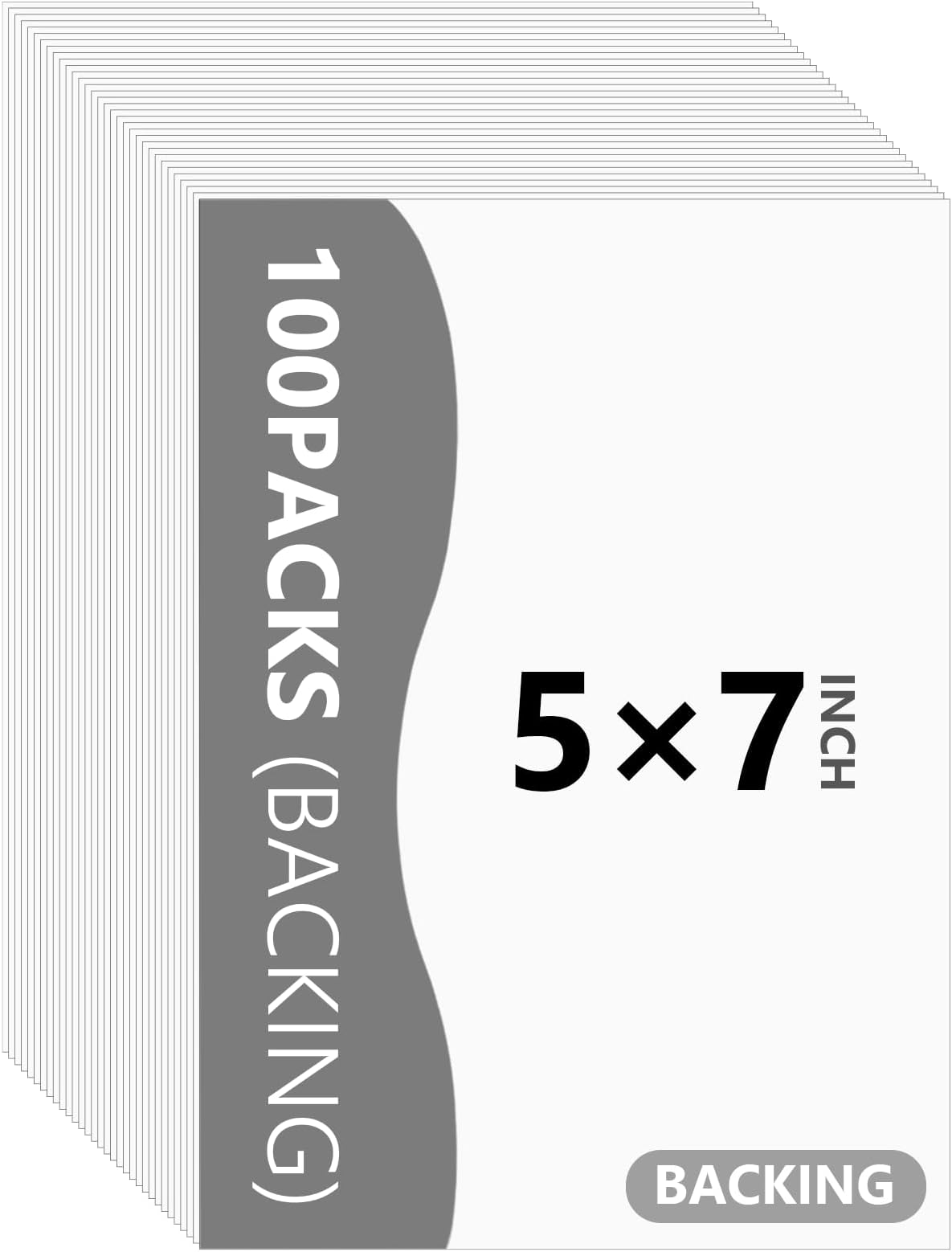 Somime 100 Pack Backing Boards, 5x7 Uncut White Mat Boards, Acid-Free Backerboards for Art Prints, Ideal for Photos, Pictures, Prints, and Frames