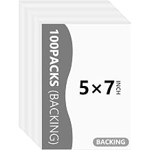 Somime 100 Pack Backing Boards, 5x7 Uncut White Mat Boards, Acid-Free Backerboards for Art Prints, Ideal for Photos, Pictures, Prints, and Frames