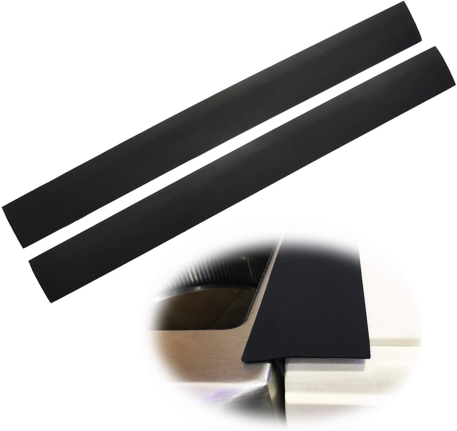 2PKs Cooker Gap Filler, Silicone Worktop Joining Strip, 21'' Long Black