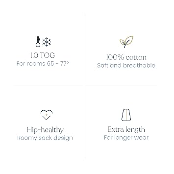 HALO SleepSack, 100% Cotton Wearable Blanket, Swaddle Transition Sleeping Bag, TOG 0.5, Birds, Small, 0-6 Months