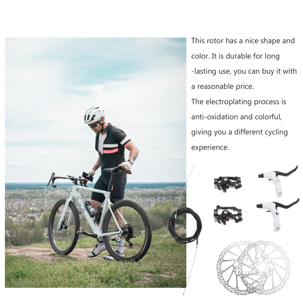 Abaodam Pastillas de Freno para Bicicleta de Montaña y Carretera de Freno de Disco Duraderas con Diseño Alta Resistencia Buena Disipación Térmica Compatibles y Traseros