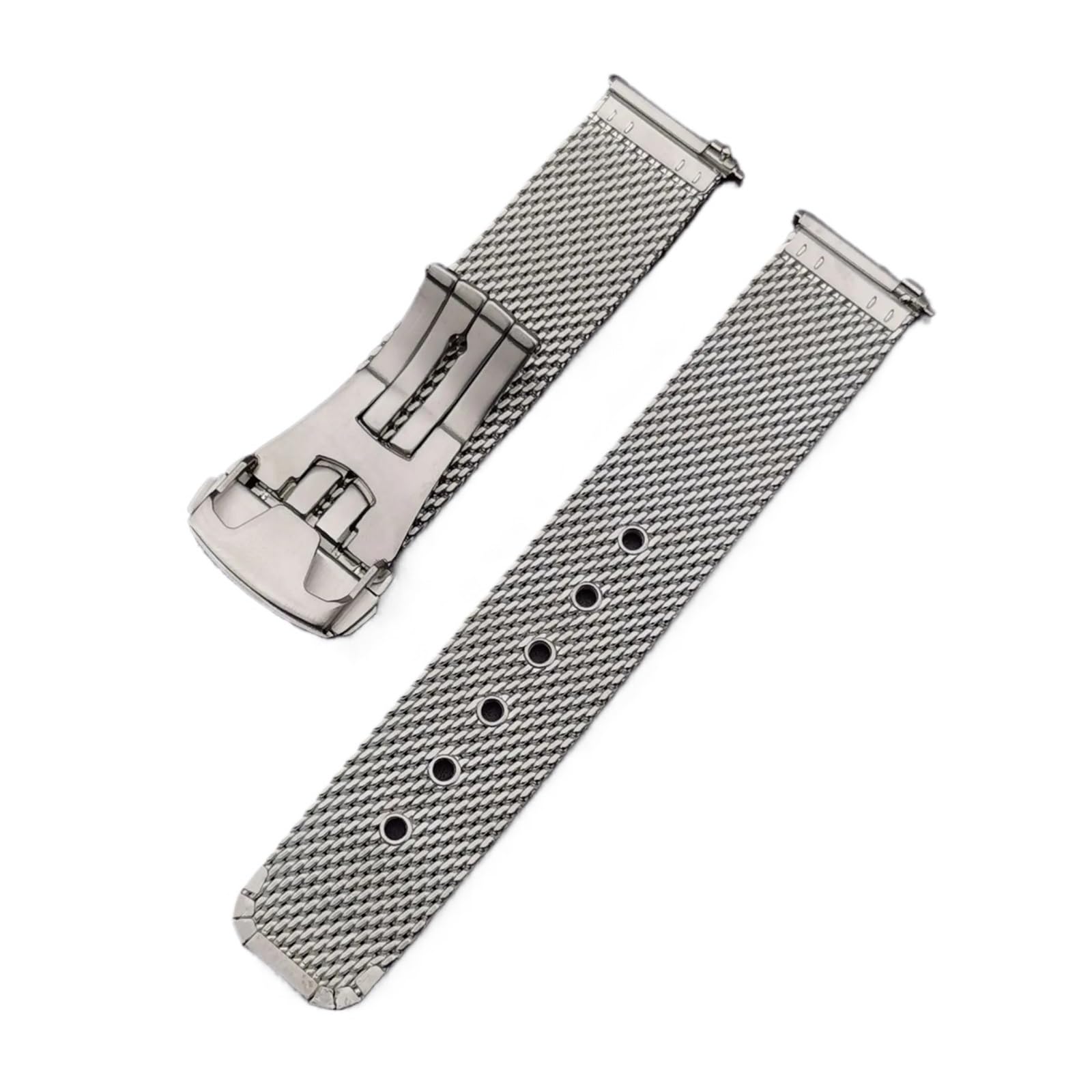 YINGO Bransoleta z siatki Milanese kompatybilna z zegarkiem Omega Seamaster 007 Wysokiej klasy metalowa stal nierdzewna z zapięciem motylkowym 20 mm 22 mm