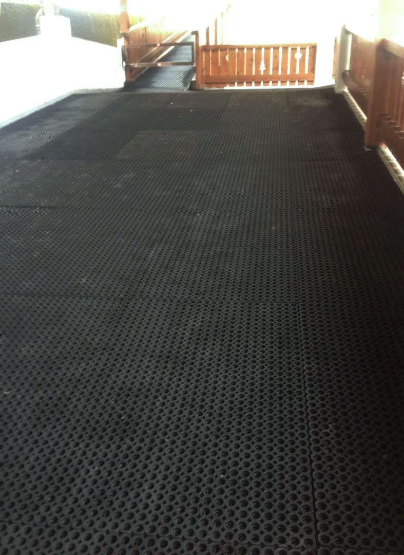 Vivol Gumowa mata pierścieniowa 100 x 150 cm czarna - do dużych obciążeń - wycieraczka do użytku na zewnątrz w ogrodzie lub na tylnych drzwiach