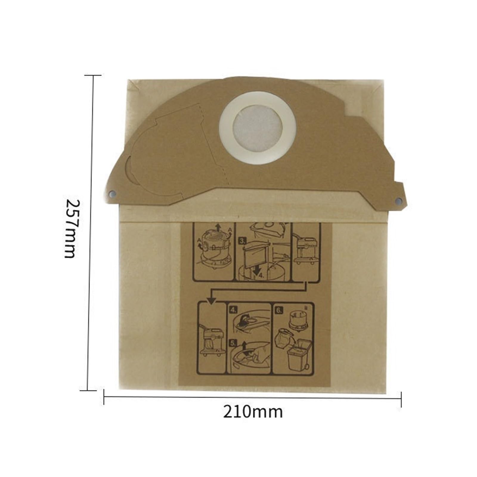 5 bolsas de polvo de gran capacidad para aspiradora, bolsa de papel de recogida de polvo, compatible con KarcherA2000 A2054 WD2200 WD2250, bolsa de polvo