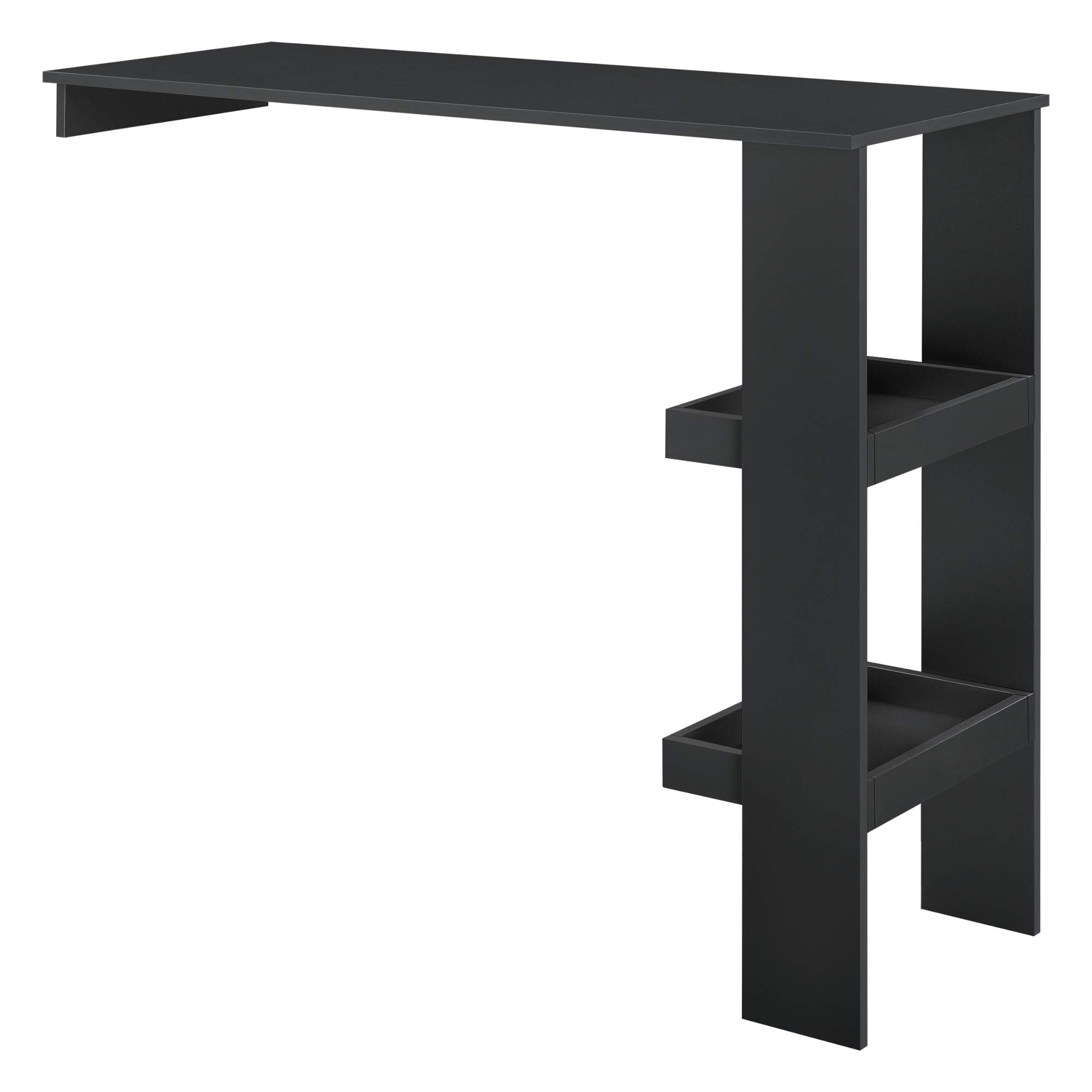 [en.casa] Mesa de Bar Sölvesborg Mesa de Bistro Elegante 120 x 45 x 106 cm Mesa Alta de Cocina con 2 Estantes Integrados Negro