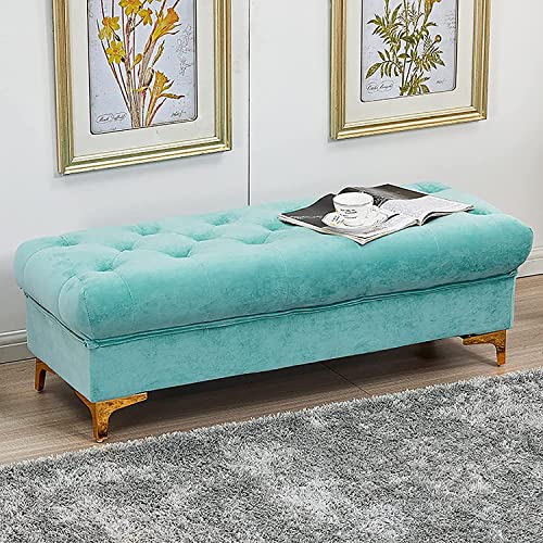MSHGSKU Banco otomano de Terciopelo Premium con Almacenamiento - Taburete tapizado Moderno para Dormitorio, Sala de Estar y Pasillo - Soluciones versátiles para Guardar Zapatos y Asientos