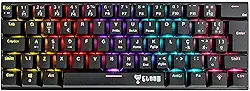 Teclado 60% Mecânico Gamer Switch Red Anti-Ghosting Função Macro + Software USB ABNT2 292x105mm Clanm (Night Walker Preto)
