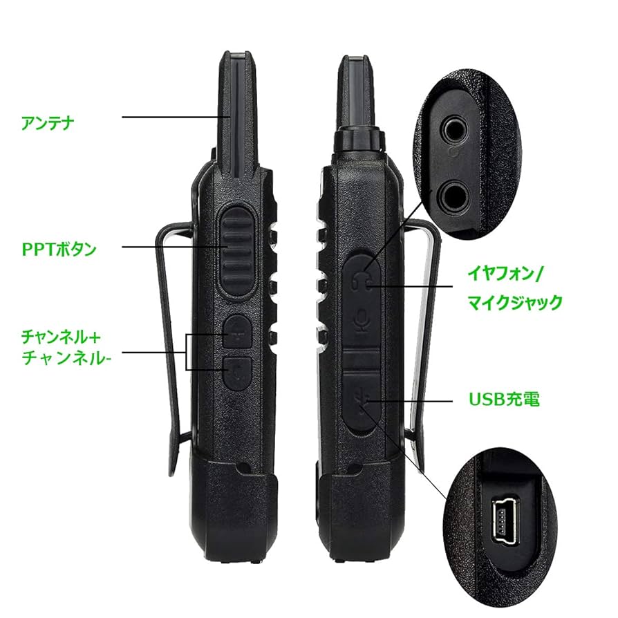 Amazon.co.jp: トランシーバー 充電式 無線機 1500mAH リチウム