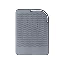 Curling Iron Holder, Heat Resistant Silicone Mat, Portable, Fast Chilling, Food Grade Material for Curling Iron, Hair Straightener, Curling Wand Storage, Grey gallery image