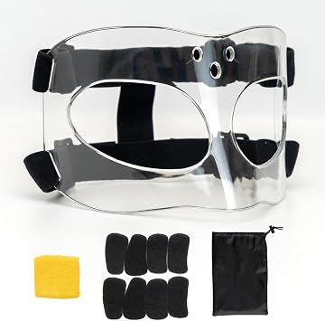 KEDAO Nose Mask Nose Guard for Softball Basketball Face Mask Nose Protector Mask Nose Guard for Broken Nose Black Clear Face Mask Nose Mask for Nose Protect for Youth Teenagers Men Women