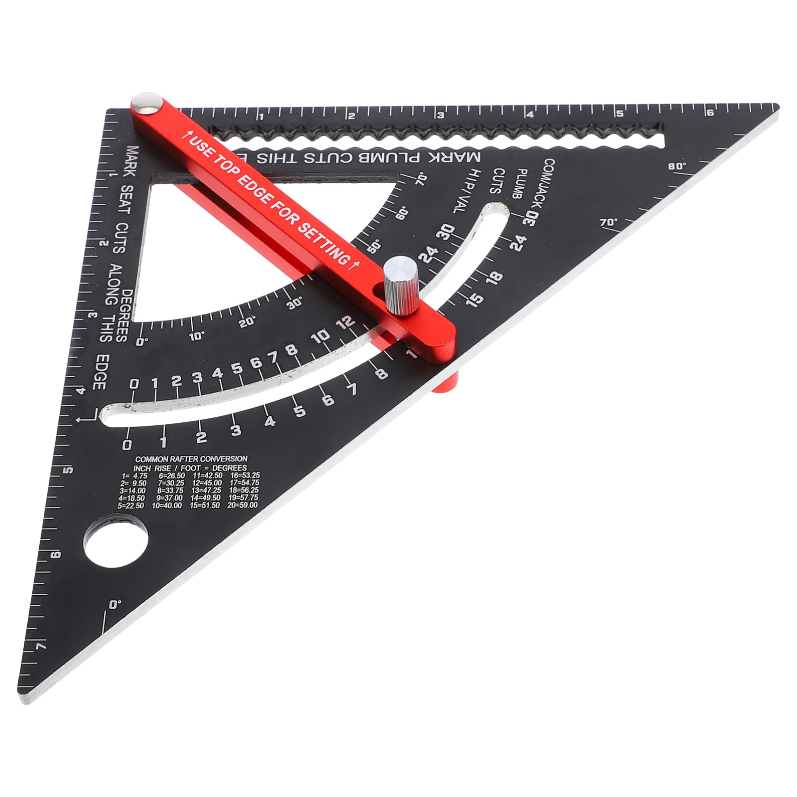 Escuadra Triangular Ajustable de Aleación de Aluminio 7 Pulgadas Negra