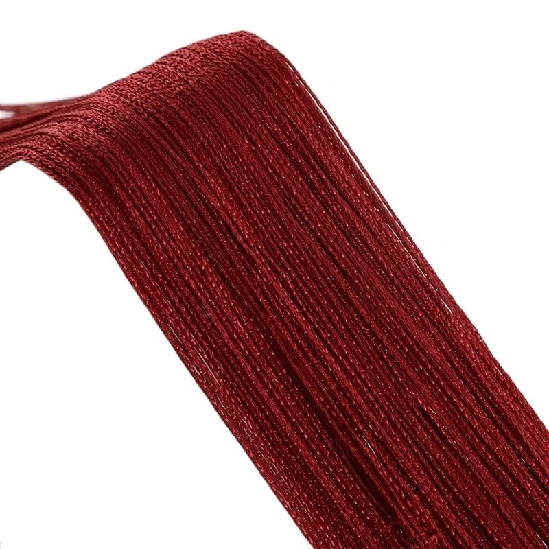 Fadenvorhang 300 x 200 cm Fadenvorhänge, Bildschirmband, Trennvorhang for Wohnzimmer, Tür, Wand, Fenster, Panel, Quastenvorhang Fadengardine(Burgundy,300x260cm)