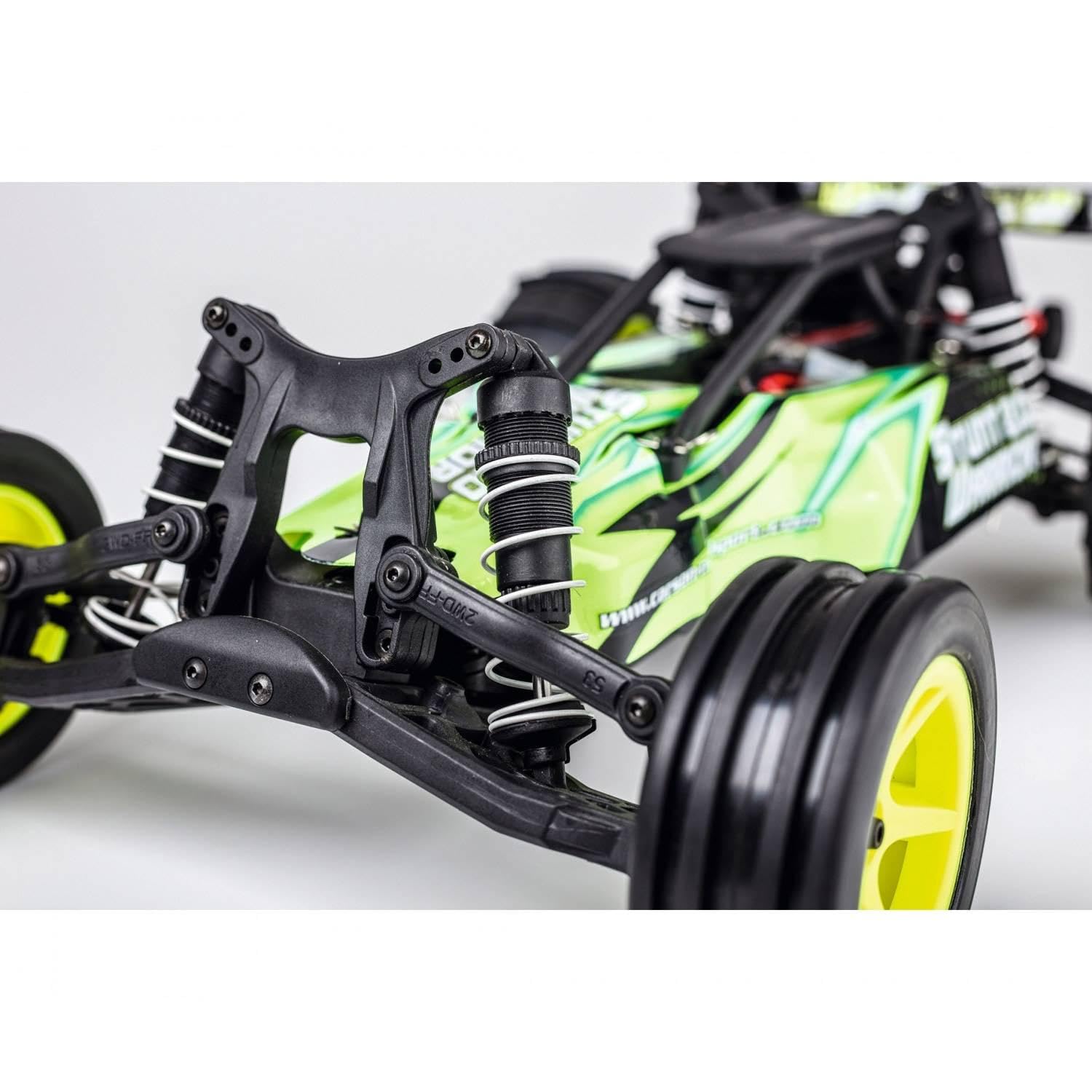 Carson 500404206-1:10 Stunt Warrior 2.0 2.4G 100% RTR - zdalnie sterowany samochód, RC Buggy, w zestawie baterie i pilot zdalnego sterowania, Offroad Buggy, zielony