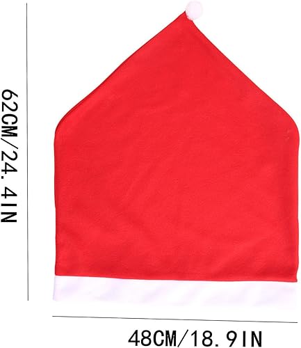 Miniatura 7 de 4 piezas6 fundas para sillas de Navidad, sombrero de Papá Noel, fundas para respaldo de silla, decoración de fiesta de Navidad para el hogar, cena