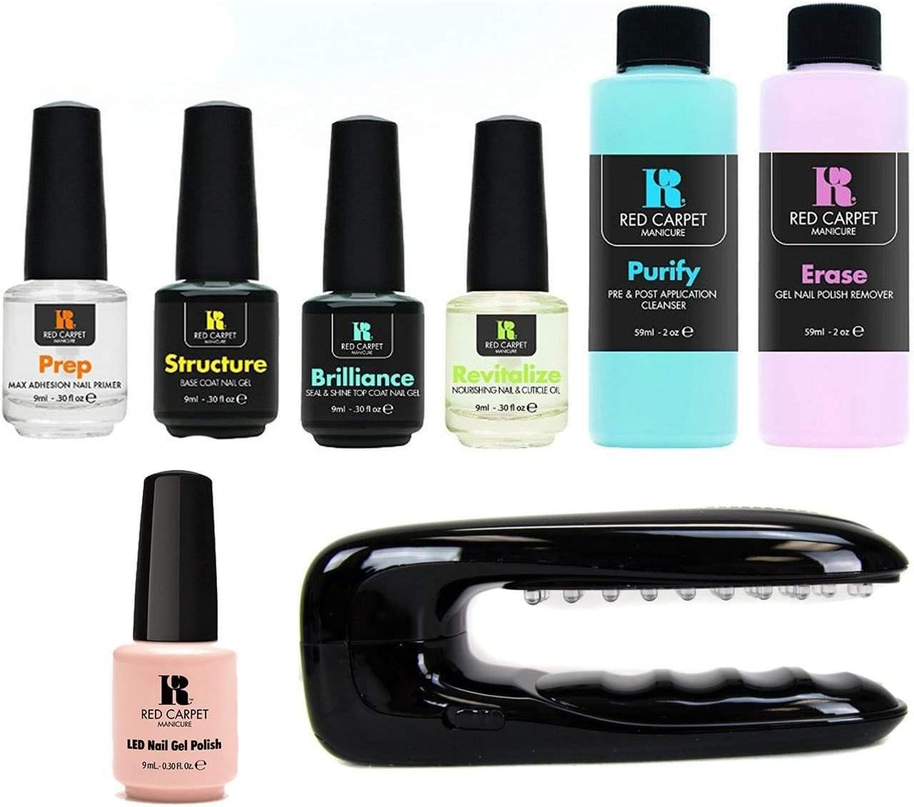 Red Carpet Manicure Gel Polish Starter Kit with New Portable Light, 2 Ounce