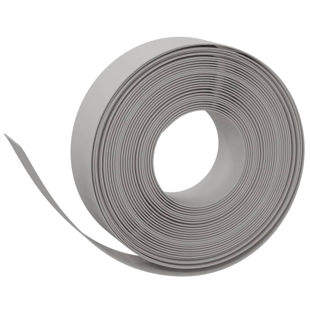 Bordura per prato, 3 pezzi, grigio, 30 m totale (3 x 10 m) x 15 cm, bordatura per aiuola in plastica PE, flessibile, bordo per prato, bordo per giardino, aiuole, laghetti