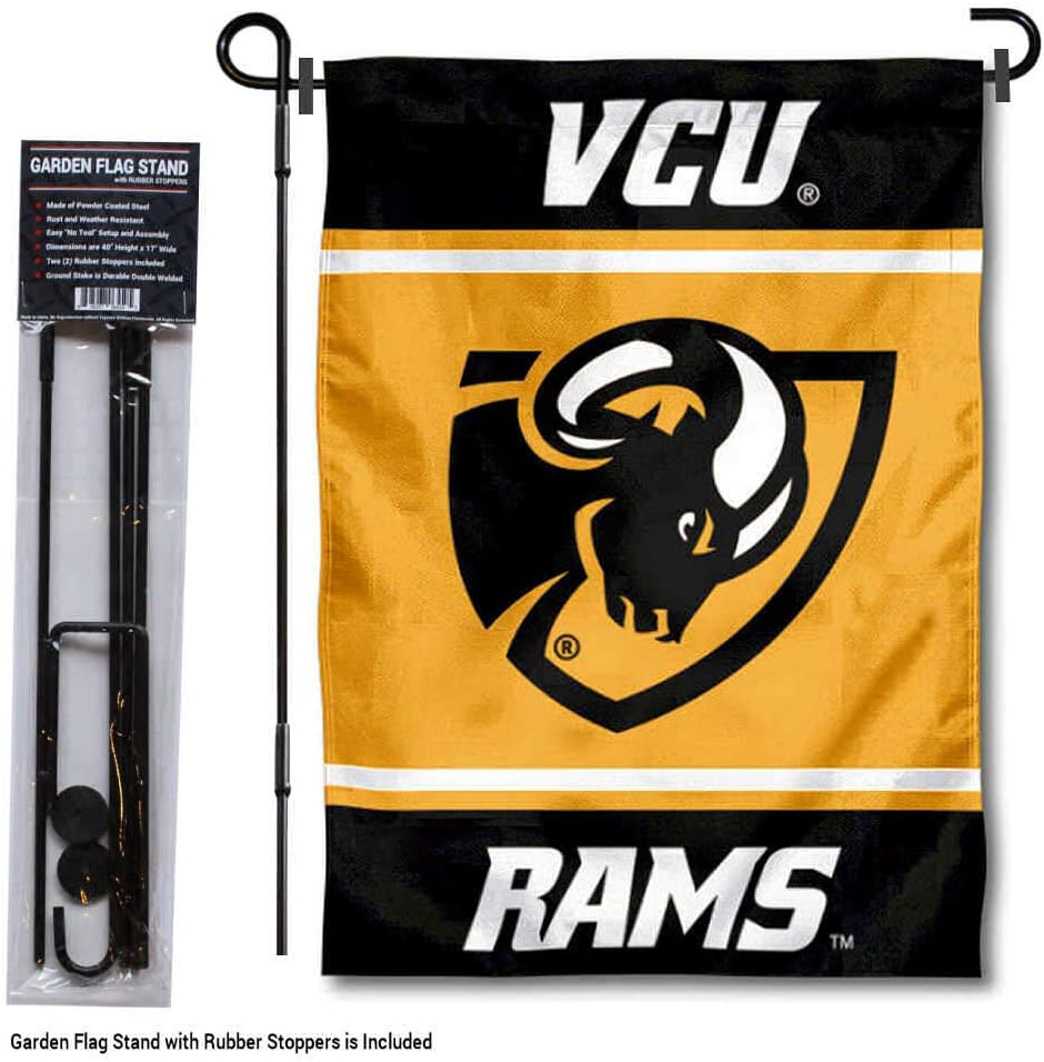 Virginia Commonwealth Rams Garden Flag with Stand Holder - Image 2