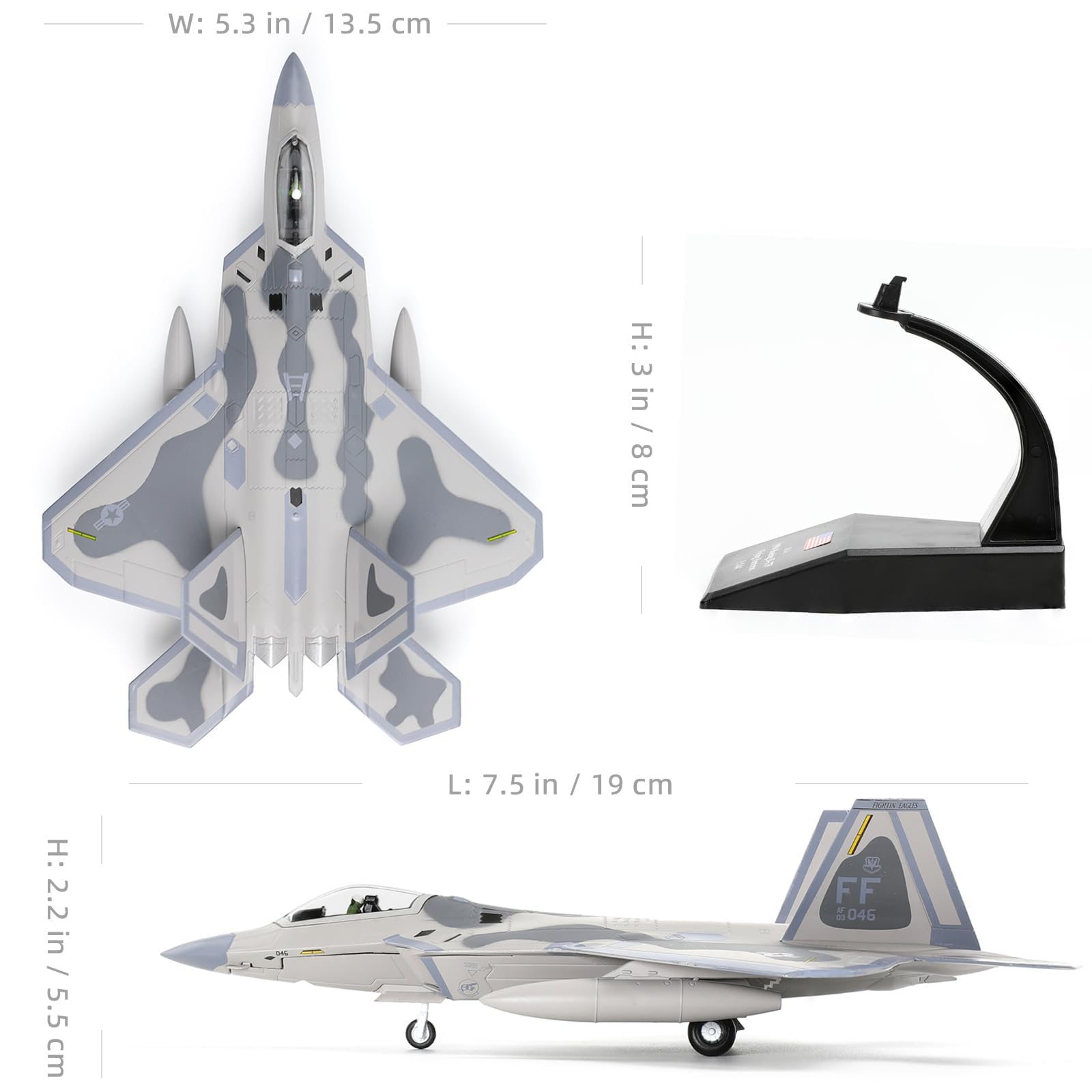 Amazon.co.jp: Vizbello F-22 ラプター 1/100スケール ダイキャスト
