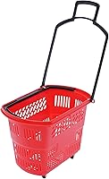 Vista 10 de 12 cestas de compras de 18 litros con asas, cestas de compras, carritos de comestibles con asas, cestas de plástico para tiendas de comestibles