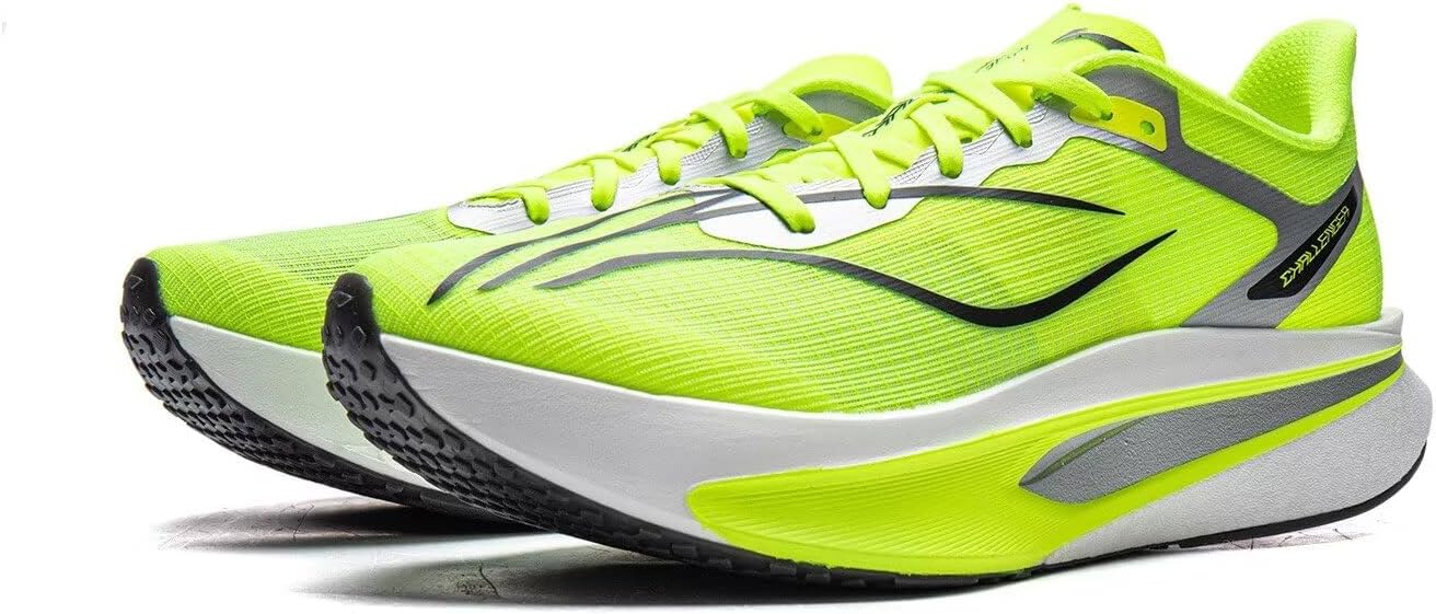 Li-Ning Feidian neon lime racing running shoes side view