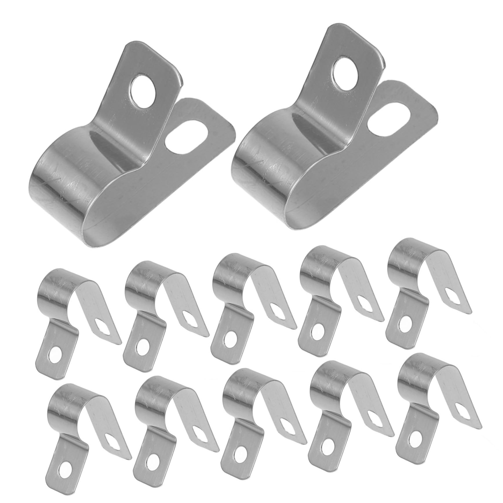 CIYODO 20pcs Cable Fixing Buckle Wire Clamp Cable Clips Cable Clip Cord Self Tapping Light Clamps Wire Clips Wire Management Clip Fixer Clamp for Wire Management Silver Stainless Steel