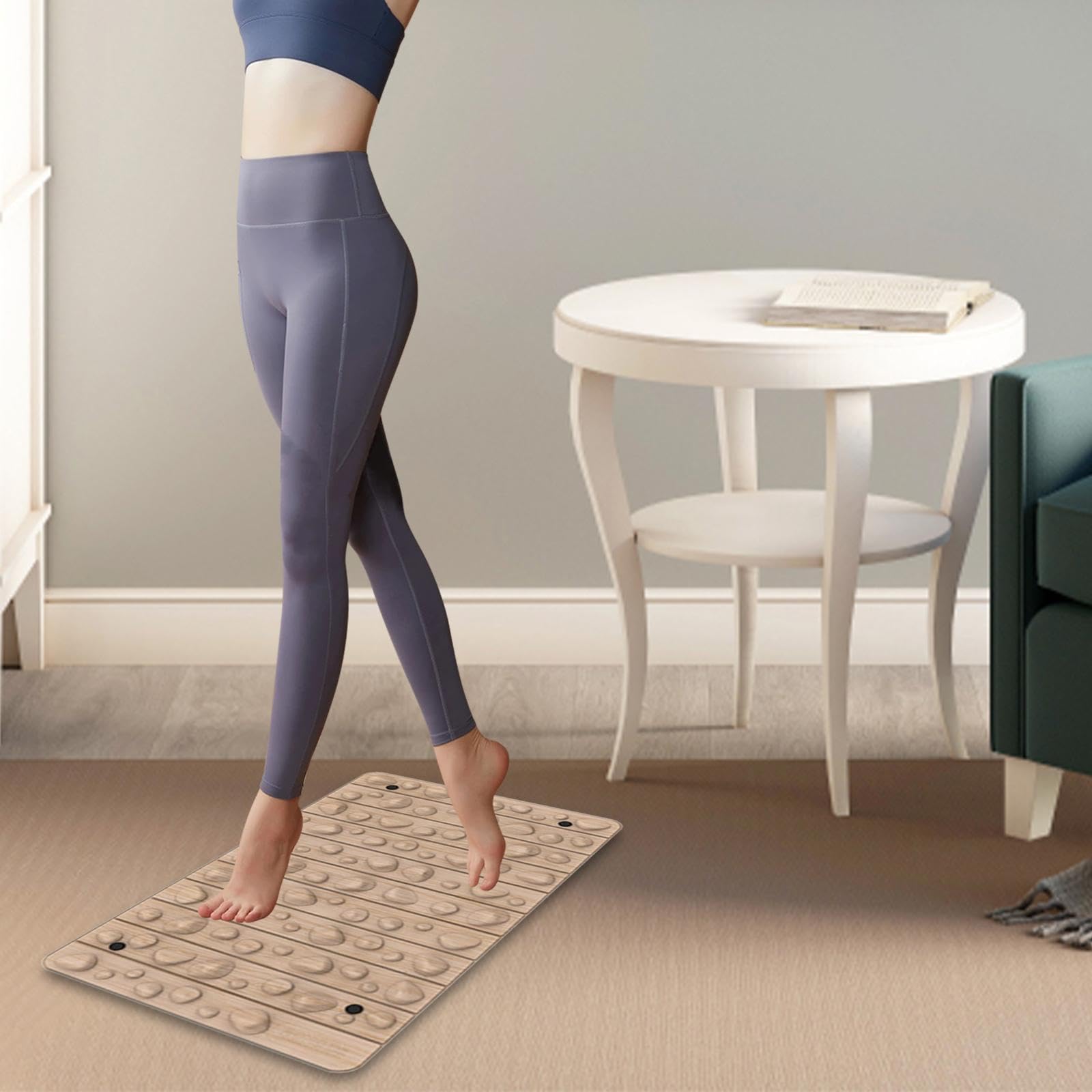 Tappetino per agopressione, leggero, per camminare, per le dita dei piedi, ufficio o in piedi, per camera da letto, soggiorno, spa, colore venature del legno