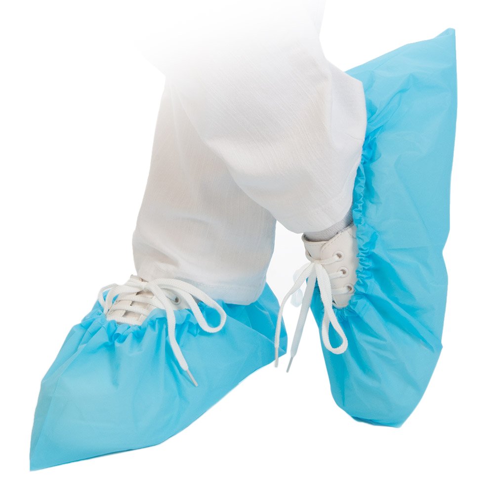 [500 Stück] Hygostar Überschuhe ANTI SLIDE 50my blau