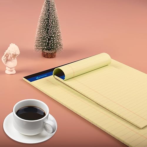 Miniatura 6 de Bloc legal de 8.5 x 11 pulgadas, rayas anchas, papel canario, paquete de 12, 50 hojas por bloc de escritura, bloc de escritura micro perforado,