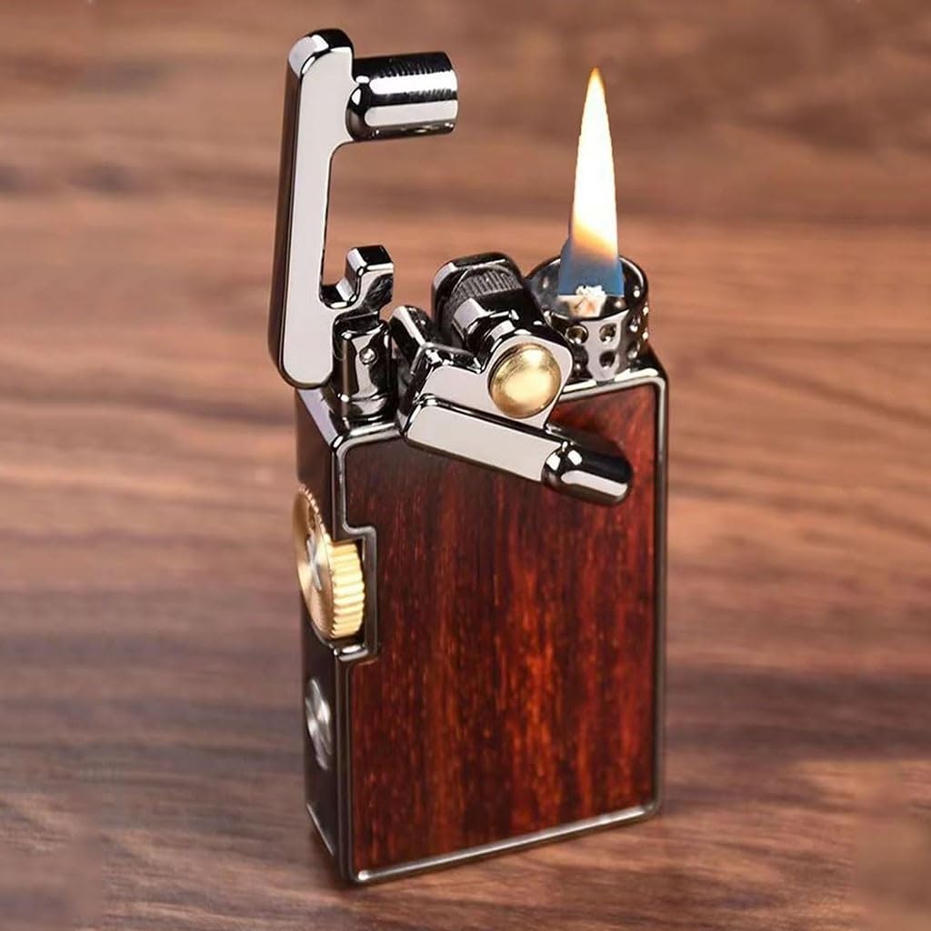 Amazon.co.jp: ヴィンテージ灯油ソフトフレームライター、レザーウッド