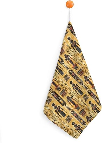 Decorative Hand Towels for Bathroom - Retro Egypt Pattern A Print Soft Absorbent Small Bath Hand Towels for Kitchen, Farmhouse, Spa, Hotel, Guest